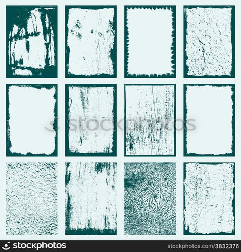 Grunge Texture Frames Backgrounds Set