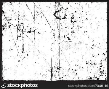 Grunge Texture In Black And White. Illustration of a black and white grunge textured poster, with frame, patterns of dirt and stains