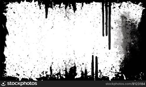 Grunge texture white and black paintbrush background . Abstract ink effect. Vector design elements