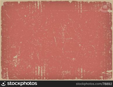 Grunge Textured Background. Illustration of a vintage red paper background, with grunge textures
