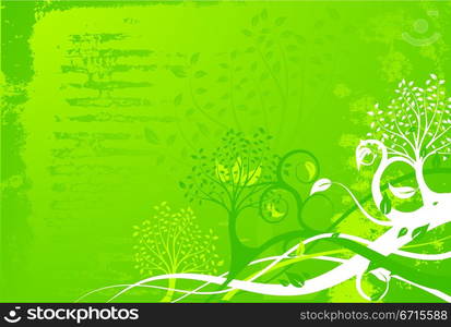 Grunge tree background, vector