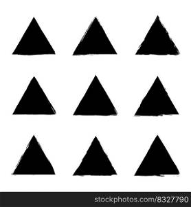 grunge triangle in hand drawn style. Brush triangles. Vector illustration. stock image. EPS 10.. grunge triangle in hand drawn style. Brush triangles. Vector illustration. stock image. 
