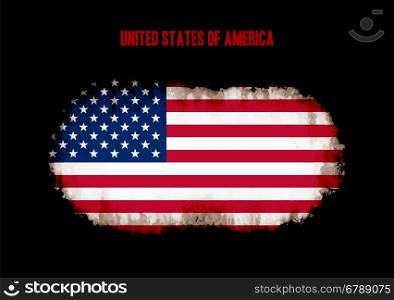 Grunge US flag on dark background vector illustration