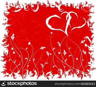 Grunge valentines background, vector
