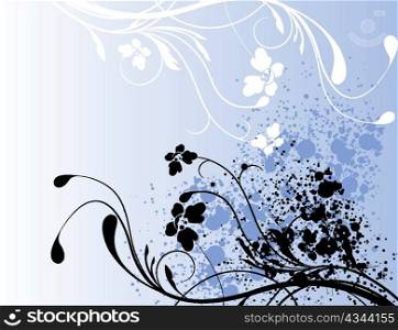 grunge vintage floral background vector illustration