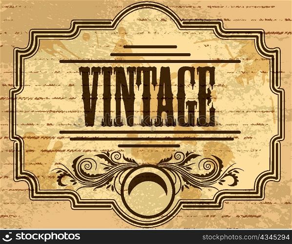 grunge vintage label vector illustration