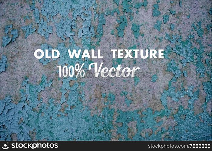 Grunge wall vector texture. Vintage texture. Grey wall background. Blue paint on grey wall.