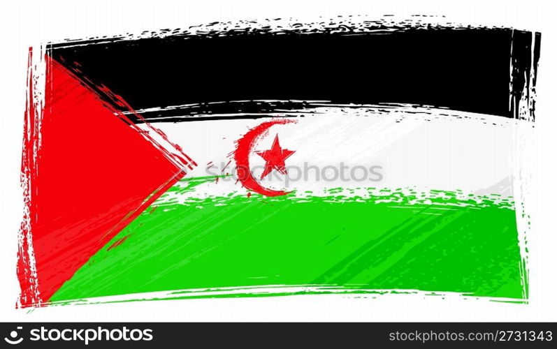 Grunge Western Sahara flag