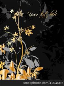 grunge with gold floral