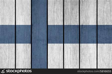 Grunge Wooden Flag Of Finland