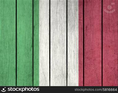 Grunge Wooden Flag Of Italy