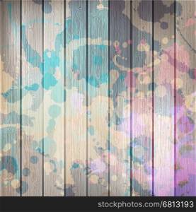 Grunge wooden with paint splashes template. plus EPS10 vector file. Wooden with paint splashes template. plus EPS10