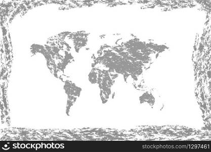 Grunge world map.Old vintage map of the world.