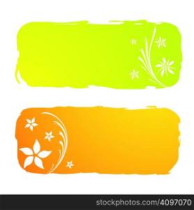 grungy floral banners, vector illustration