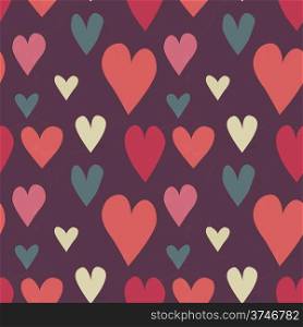 Grungy seamless vector heart pattern for valentine&rsquo;s day