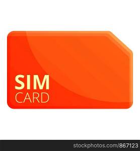Gsm sim card icon. Cartoon of gsm sim card vector icon for web design isolated on white background. Gsm sim card icon, cartoon style