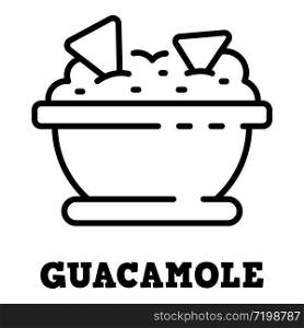 Guacamole icon. Outline guacamole vector icon for web design isolated on white background. Guacamole icon, outline style
