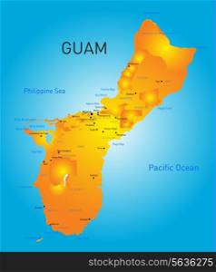 Guam country vector color map