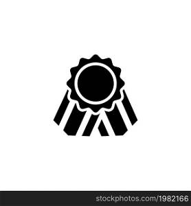 Guarantee Badge. Flat Vector Icon. Simple black symbol on white background. Guarantee Badge Flat Vector Icon