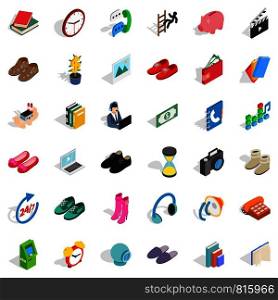 Guarantee icons set. Isometric style of 36 guarantee vector icons for web isolated on white background. Guarantee icons set, isometric style