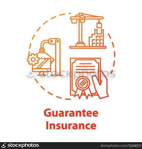 Guarantee insurance concept icon. Secure financial plan. Safety coverage for property. Business contract idea thin line illustration. Vector isolated outline RGB color drawing. Editable stroke