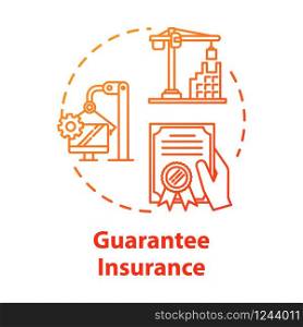 Guarantee insurance concept icon. Secure financial plan. Safety coverage for property. Business contract idea thin line illustration. Vector isolated outline RGB color drawing. Editable stroke