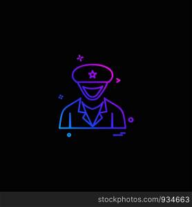 guard officer police policeman security user icon vector design