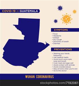 Guatemala - American Continent Countries. Covid-29, Corona Virus Map Infographic Vector Template EPS 10.