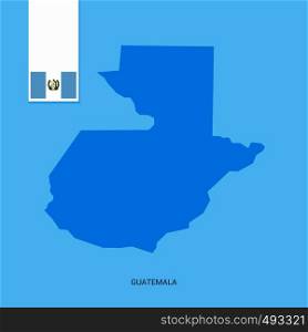 Guatemala Country Map with Flag over Blue background. Vector EPS10 Abstract Template background