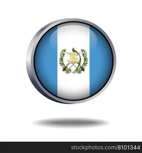 Guatemala flag button Royalty Free Vector Image