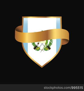 Guatemala flag Golden badge design vector