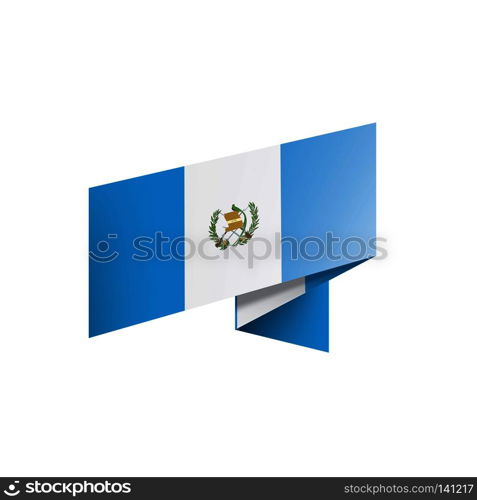 Guatemala national flag, vector illustration on a white background. Guatemala flag, vector illustration on a white background