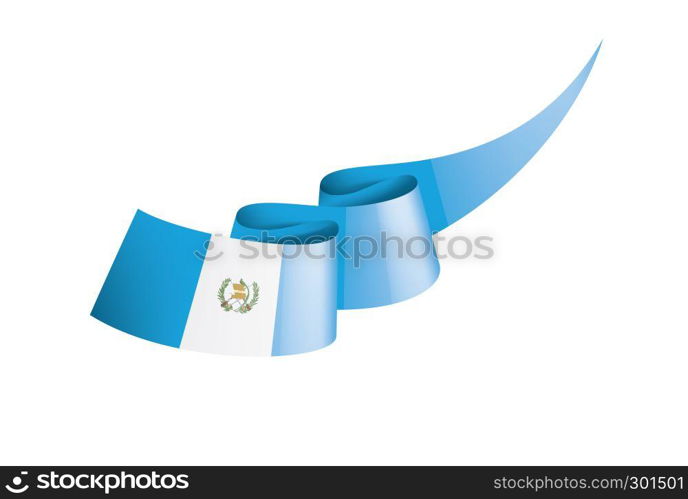 Guatemala national flag, vector illustration on a white background. Guatemala flag, vector illustration on a white background