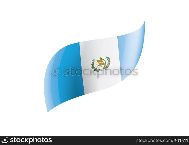 Guatemala national flag, vector illustration on a white background. Guatemala flag, vector illustration on a white background
