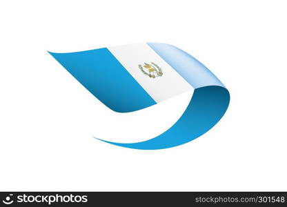 Guatemala national flag, vector illustration on a white background. Guatemala flag, vector illustration on a white background