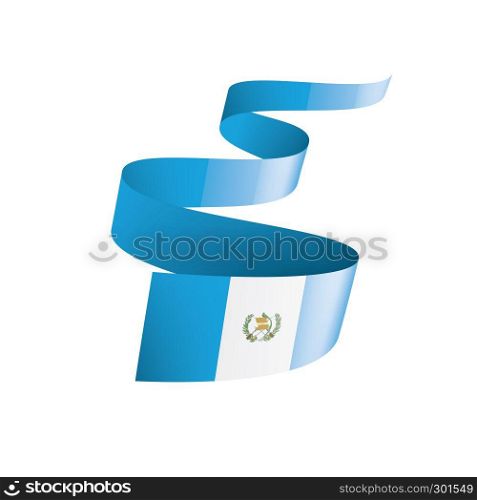 Guatemala national flag, vector illustration on a white background. Guatemala flag, vector illustration on a white background