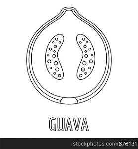 Guava icon. Outline illustration of guava vector icon for web. Guava icon, outline style.