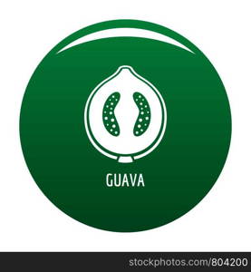 Guava icon. Simple illustration of guava vector icon for any design green. Guava icon vector green