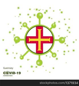 Guernsey Coronavius Flag Awareness Background. Stay home, Stay Healthy. Take care of your own health. Pray for Country