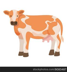 Guernsey cow icon cartoon vector. Farm breed. Eat grass. Guernsey cow icon cartoon vector. Farm breed