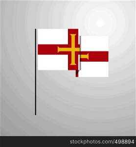 Guernsey waving Flag design vector