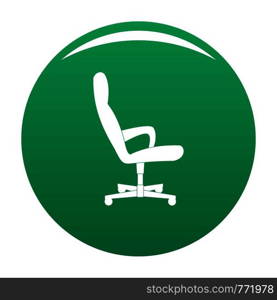 Guest chair icon. Simple illustration of guest chair vector icon for any design green. Guest chair icon vector green