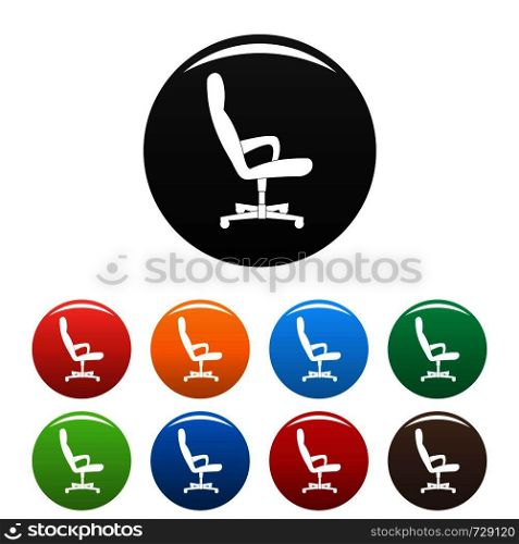 Guest chair icon. Simple illustration of guest chair vector icons set color isolated on white. Guest chair icons set color vector
