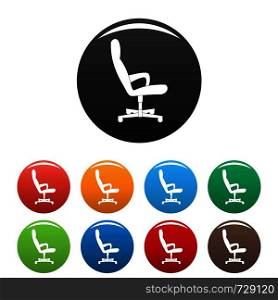 Guest chair icon. Simple illustration of guest chair vector icons set color isolated on white. Guest chair icons set color vector
