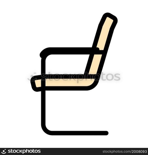 Guest Office Chair Icon. Editable Bold Outline With Color Fill Design. Vector Illustration.