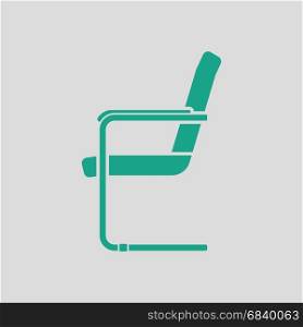 Guest office chair icon. Gray background with green. Vector illustration.