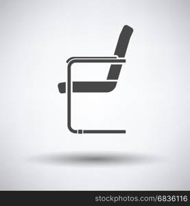 Guest office chair icon on gray background, round shadow. Vector illustration.