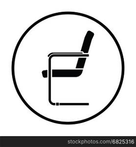 Guest office chair icon. Thin circle design. Vector illustration.
