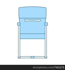 Guest Office Chair Icon. Thin Line With Blue Fill Design. Vector Illustration.