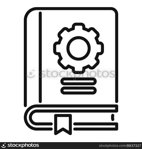 Guide book icon outline vector. Manual paper. Report help. Guide book icon outline vector. Manual paper